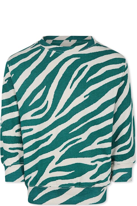 Homeware Molo Green Sweatshirt For Girl With Zebra Print