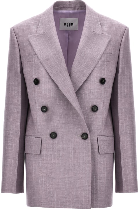 Lurex Pinstripe Double-breasted Blazer