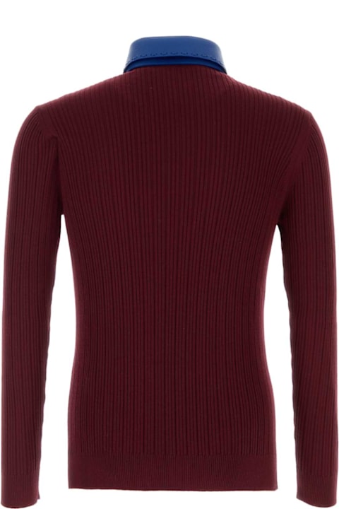 Fendi Topwear for Men Fendi Burgundy Wool Polo Shirt