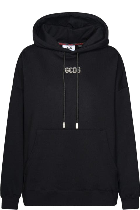 GCDS Fleeces & Tracksuits for Men GCDS Logo Embellished Drawstring Hoodie