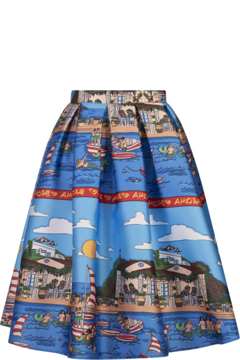 Alessandro Enriquez Clothing for Women Alessandro Enriquez Midi Skirt With Marzameni Print