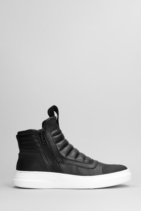 Damper Zip Sneakers In Black Leather