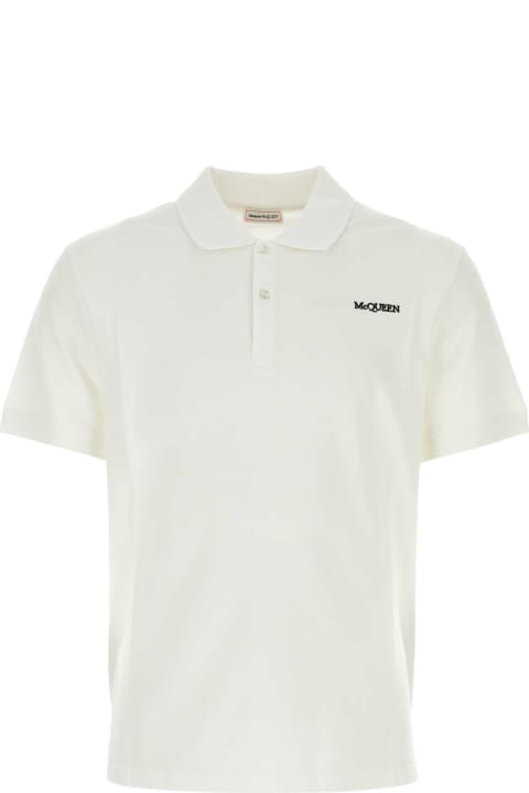 Clothing for Men Alexander McQueen Ivory Piquet Polo Shirt