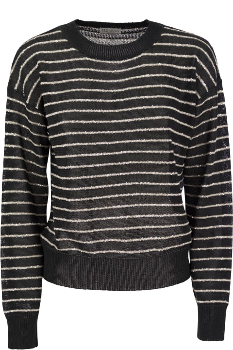 Sweaters for Women Brunello Cucinelli Sequin Striped Sweater