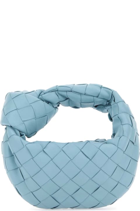 Bottega Veneta Totes for Women Bottega Veneta Light-blue Nappa Leather Candy Jodie Handbag