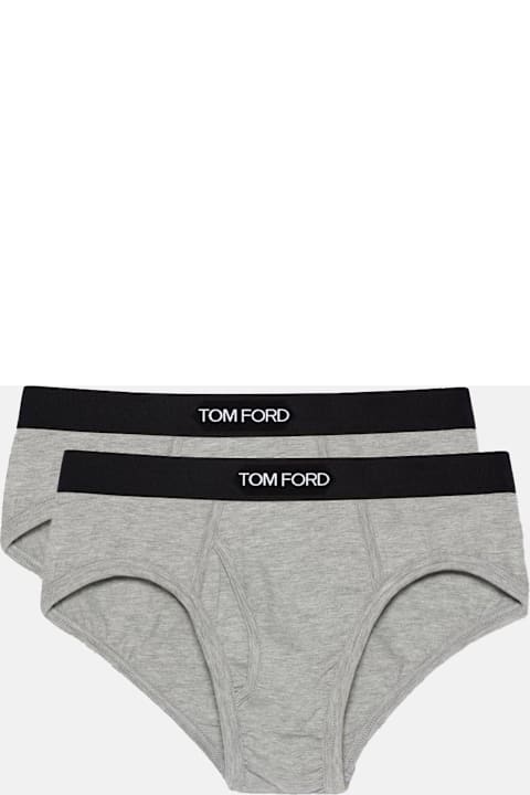 Underwear for Men Tom Ford Grey Cotton Slip