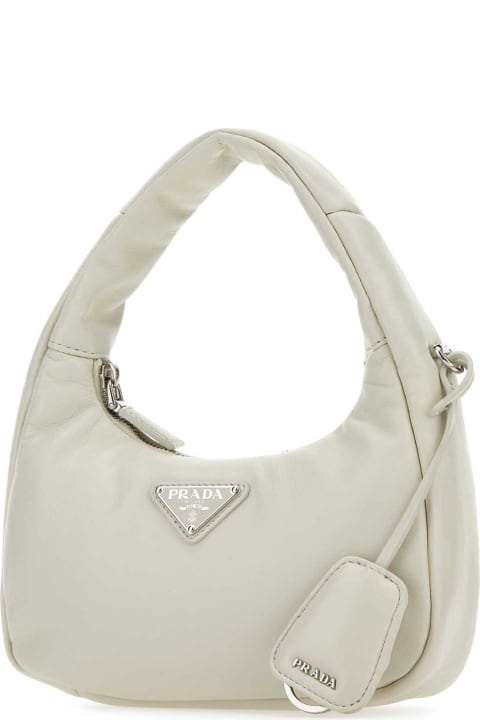 Bags for Women Prada Chalk Nappa Leather Mini Prada Soft Handbag