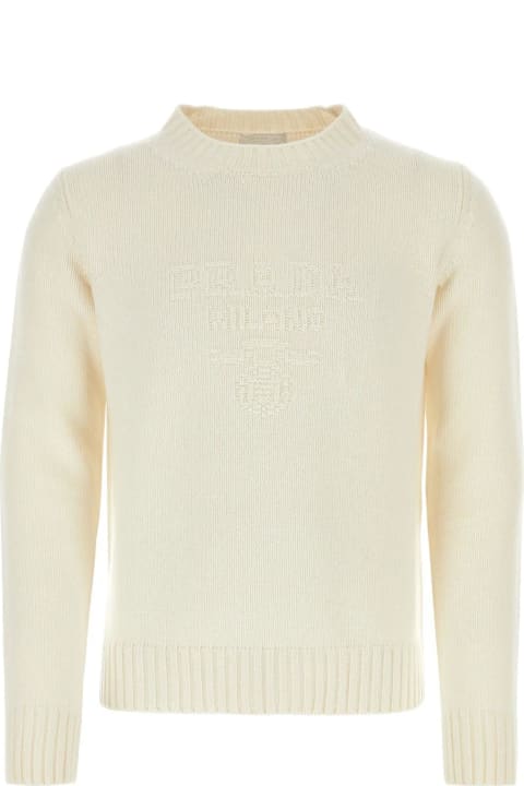 Prada Sale for Men Prada Ivory Wool Blend Sweater