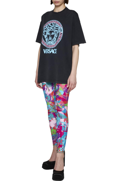Topwear for Women Versace T-shirt With Worn Look