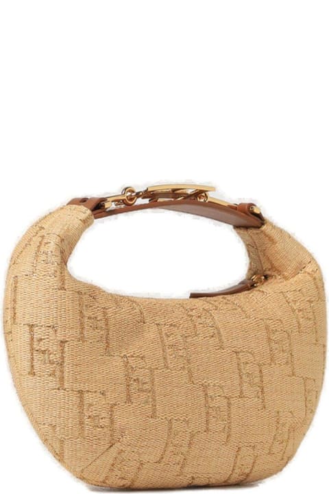 Elisabetta Franchi Totes for Women Elisabetta Franchi Logo Jacquard Zipped Handbag
