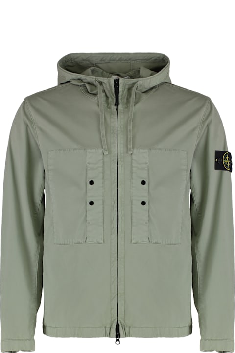 Coats & Jackets for Men Stone Island Hooded Cotton Jacket