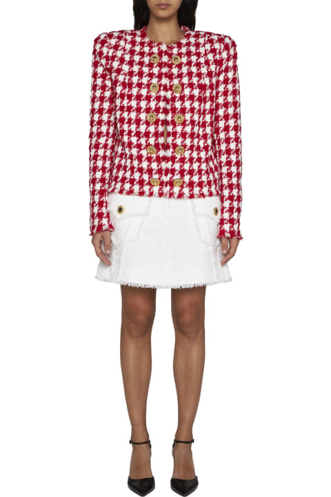 Skirts for Women Balmain Tweed Mini Skirt