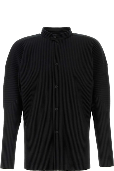 Homme Plissé Issey Miyake Shirts for Men Homme Plissé Issey Miyake Black Polyester Shirt