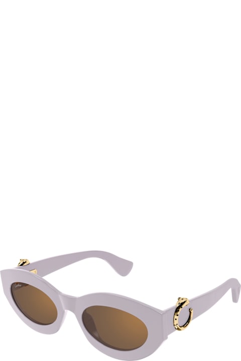 Cartier Eyewear for Kids Cartier Eyewear Cartier Ct0638s Panthère C De Cartier 005 Violet Brown Sunglasses