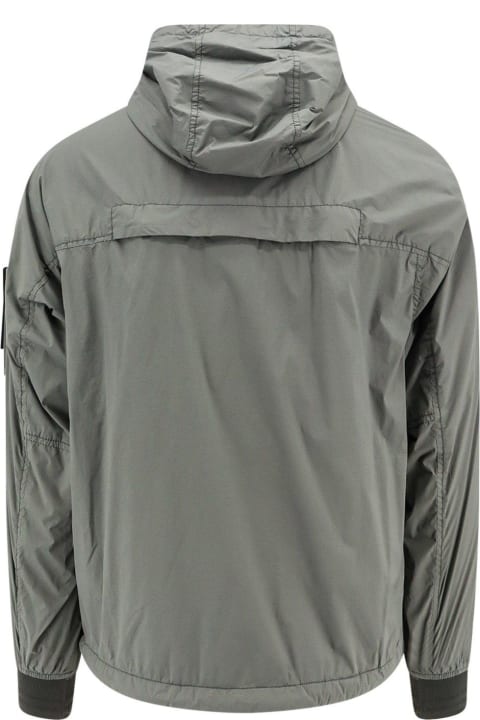 Stone Island Clothing for Men Stone Island Hooded Jacket With Logo Patch In Stretch Polyamide