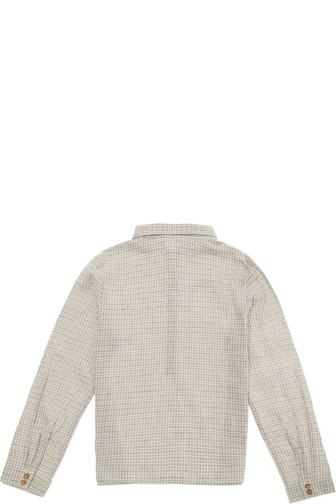 Emile Et Ida for Kids Emile Et Ida Grey Long Sleeve Shirt With Check Motif In Viscose Blend Girl