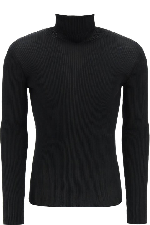 Sweater Season for Men Off-White Ribbed Techno Knit Turtleneck Sweater