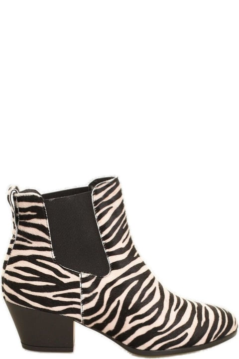 Fashion for Women Hogan H401 Chelssea Zebra Print Ankle Boots Hogan