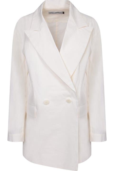 Issey Miyake for Women Issey Miyake Double-breasted White Jacket