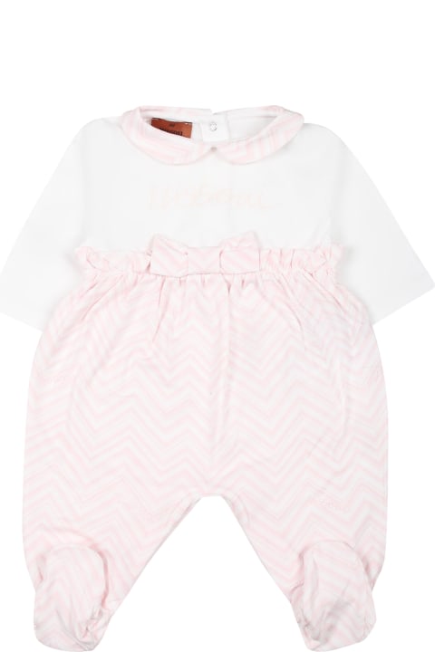 Bodysuits & Sets for Baby Girls Missoni White Set For Baby Girl With Chevron Pattern