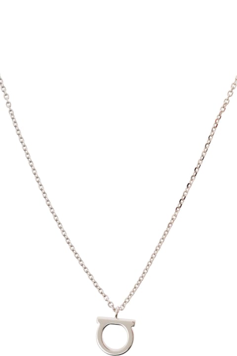 Ferragamo for Women Ferragamo Silver-colored Necklace With Gancini Charm In Brass Woman