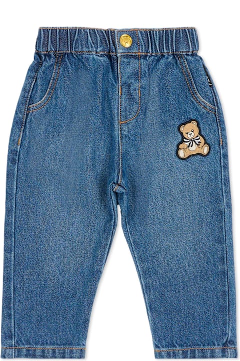 Homeware Moschino Denim Jeans For Babykids With Teddy Bear