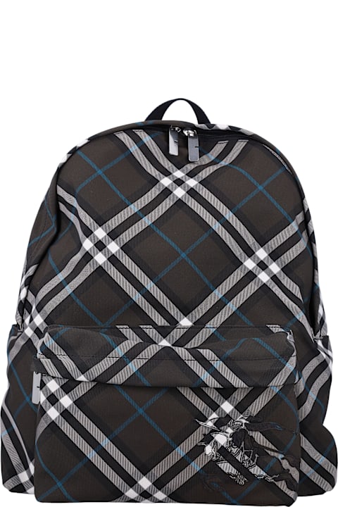 Homeware Burberry Embroidered Fabric Check Backpack