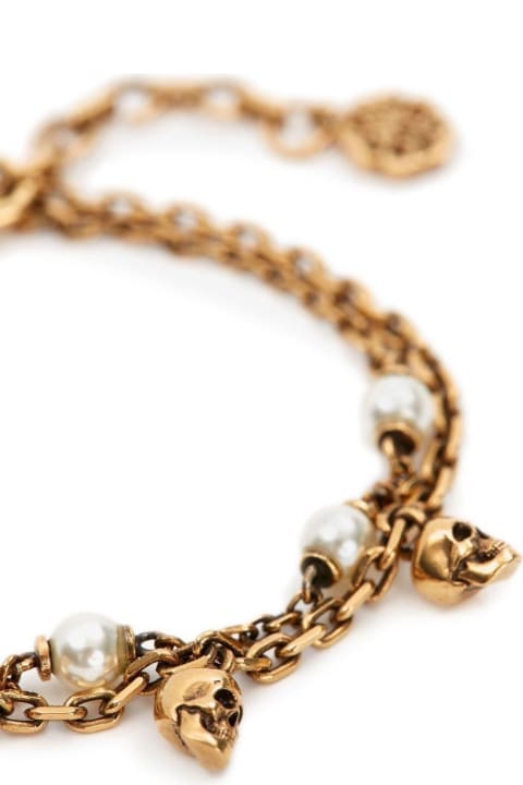 Skull Pearl Embellished Bracelet