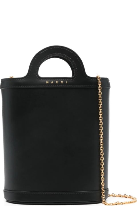 Marni Clutches for Women Marni Tropicalia Nano Bucket Bag In Black Leather
