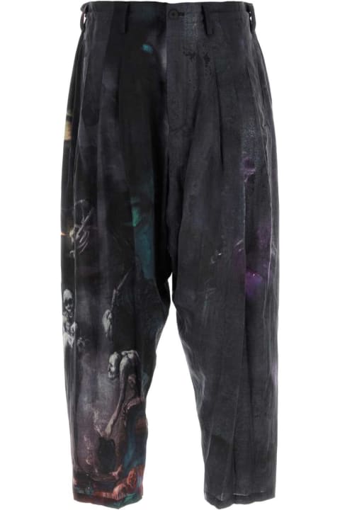 メンズ Yohji Yamamotoのボトムス Yohji Yamamoto Printed Cellulose Pant