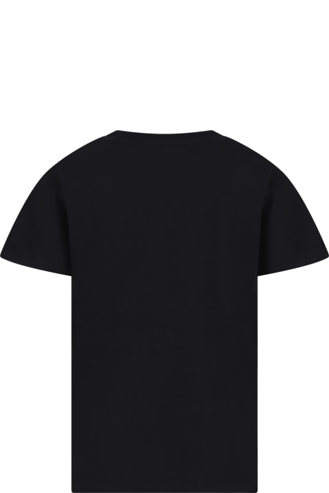 MSGM T-Shirts & Polo Shirts for Boys MSGM Black T-shirt For Kids With Logo