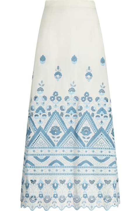 Etro Skirts for Women Etro Long White Skirt With Embroidery