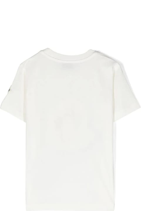 Moncler for Boys Moncler White T-shirt With Pixel Logo