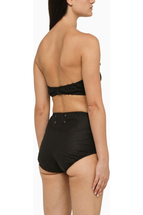 Maison Margiela Underwear & Nightwear for Women Maison Margiela Black Draped Cotton Bodysuit