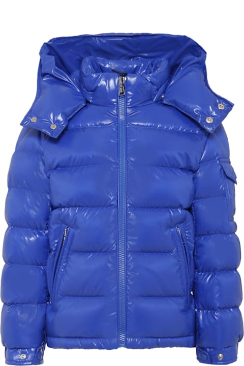 Homeware Moncler Blue Maya Down Jacket For Boy With Logo
