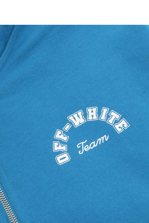 Off-White for Kids Off-White Light Blue Hooded Sweatshirt