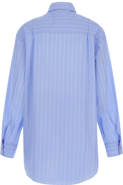 The Andamane Topwear for Women The Andamane Light Blue Striped Set In Cotton Woman