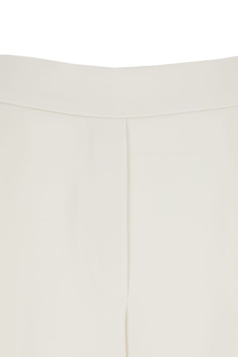 Homeware Parosh White Pants With Wide Leg And Elastic Rear Waist In Tech Fabric Woman