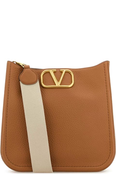 آخر صيحات الموضة من السيدات Valentino Garavani Camel Leather Alltime Shoulder Bag