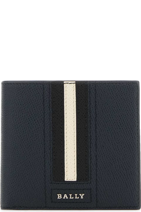 Wallets for Men Bally Blue Leather Trasai Wallet