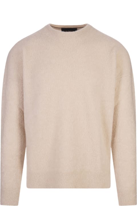 Hugo Boss for Men Hugo Boss Relaxed Fit Sweater In Beige Cashmere And Silk