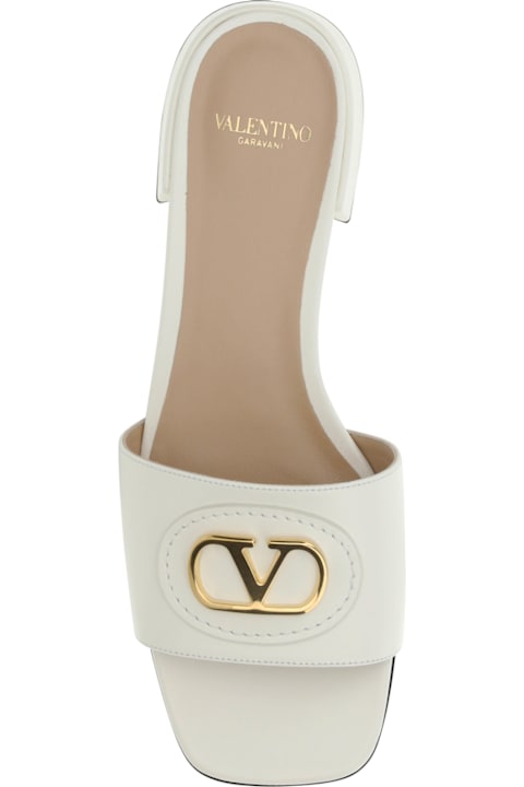 サンダル・ミュール VALENTINO VLOGO SANDALS Valentino Garavani VLogo Signature Metallic Leather Slide