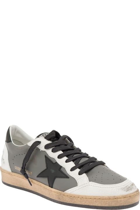 Ball Star White And Grey Leather Sneakers Golden Goose Man