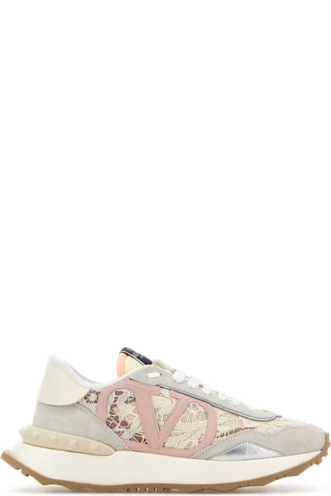 أحذية لـ السيدات Valentino Garavani Multicolor Lace And Suede Lacerunner Sneakers