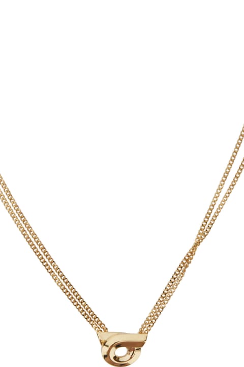 Jewelry Sale for Women Ferragamo Gold-colored Necklace With Gancini Pendant In Brass Woman
