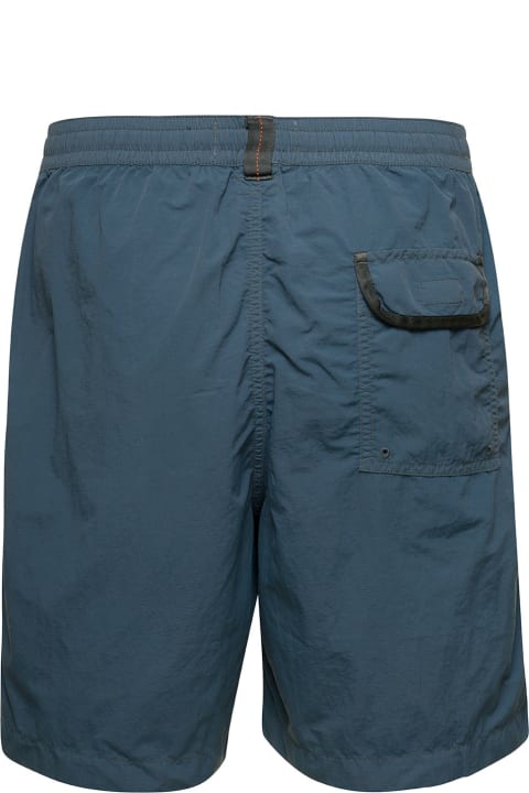 Parajumpers Swimwear for Men Parajumpers 'mitch' Blue Swim Trunks With Key Chain Detail In Nylon Man