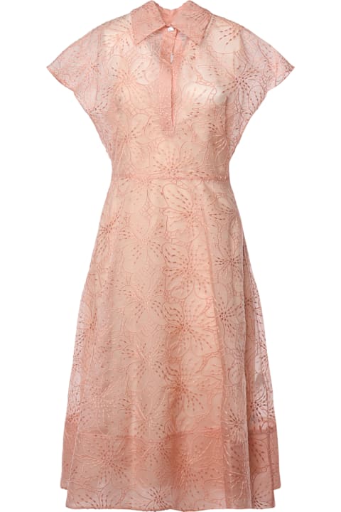 Homeware Genny Silk Dress With Orchid Embroidery