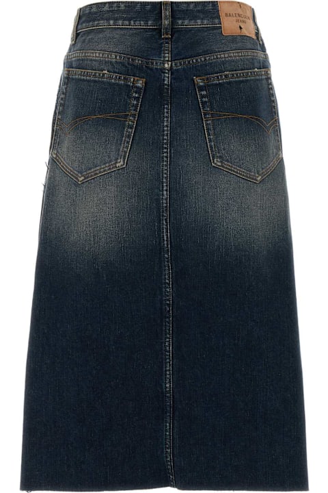 أدوات منزلية Balenciaga Two-tone Twill And Denim Skirt