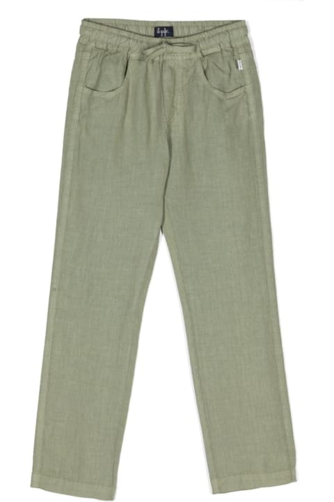Il Gufo for Kids Il Gufo Sage Green Linen Trousers With Drawstring