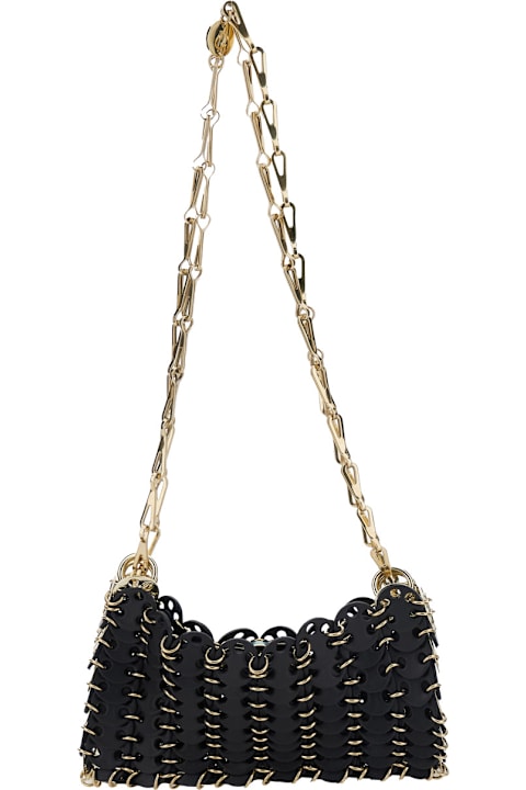 Paco Rabanne لـ Women Paco Rabanne Shoulder Bag With Two Chain-link Shoulder Straps And Logo Engraved Discs In Leather